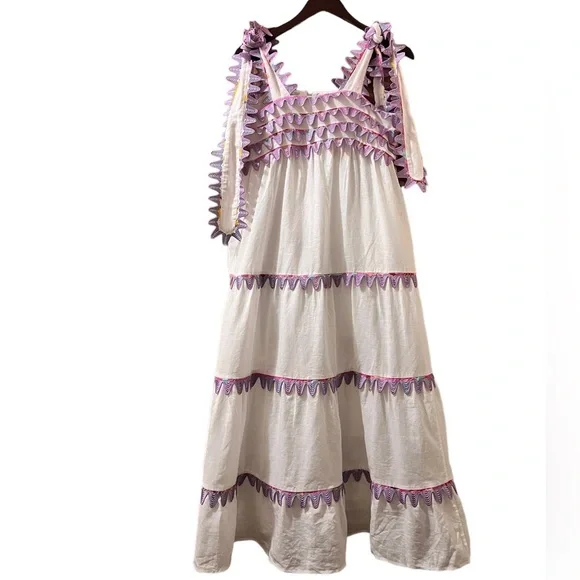 Tuckernuck Dress CeliaB Kelly Linen Blend Midi Sz S - Picture 5 of 15